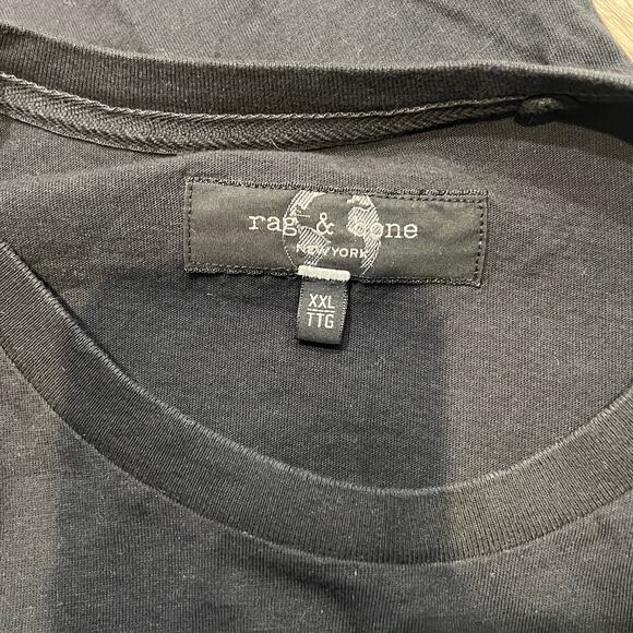 RAG & BONE Men's NY Hotdog Cotton Tee Size XXL In Black - Picture 8 of 10